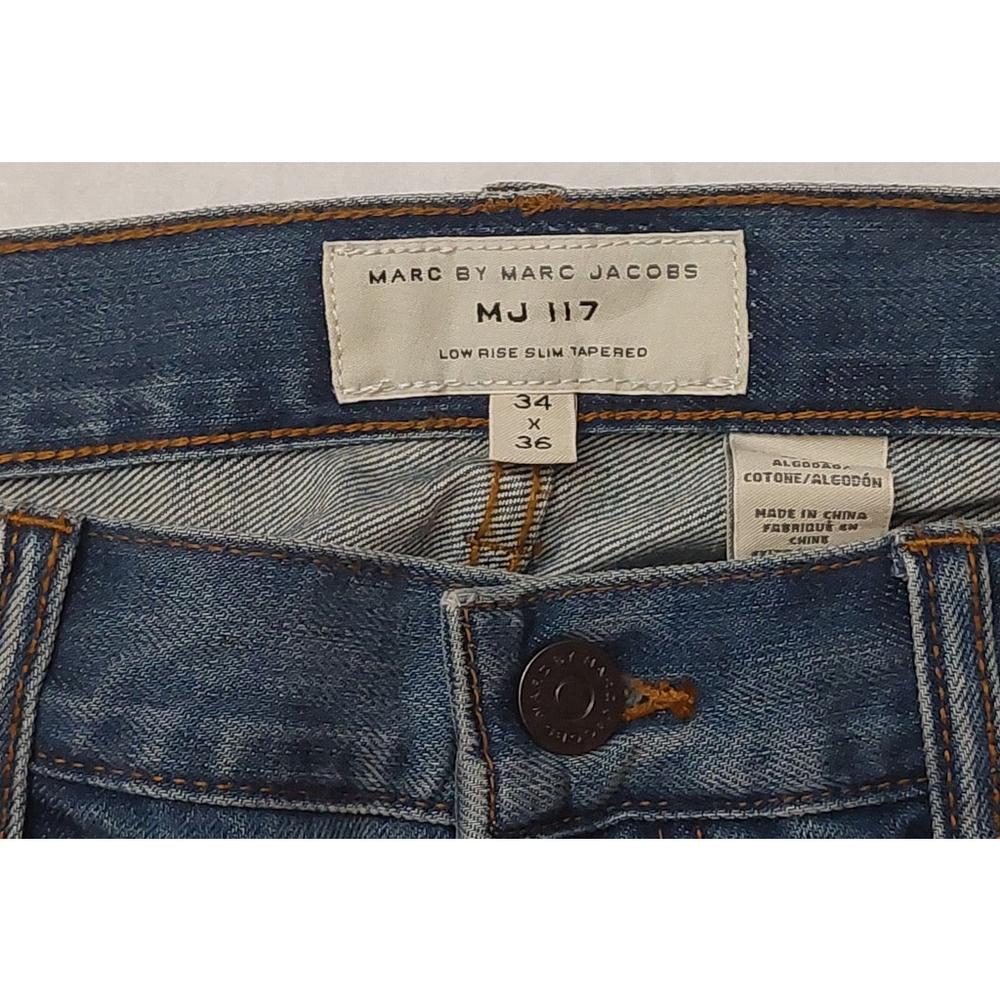 Marc by Marc Jacobs MJ 117 Low Rise Slim Tapered Summer Indigo Jeans 34x36 - Picture 16 of 16